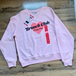 Wildfox “ Brunch Club Every day” NWT Oversized Sweatshirt